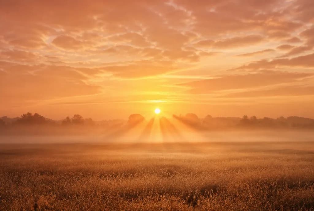 A calm home at first light
